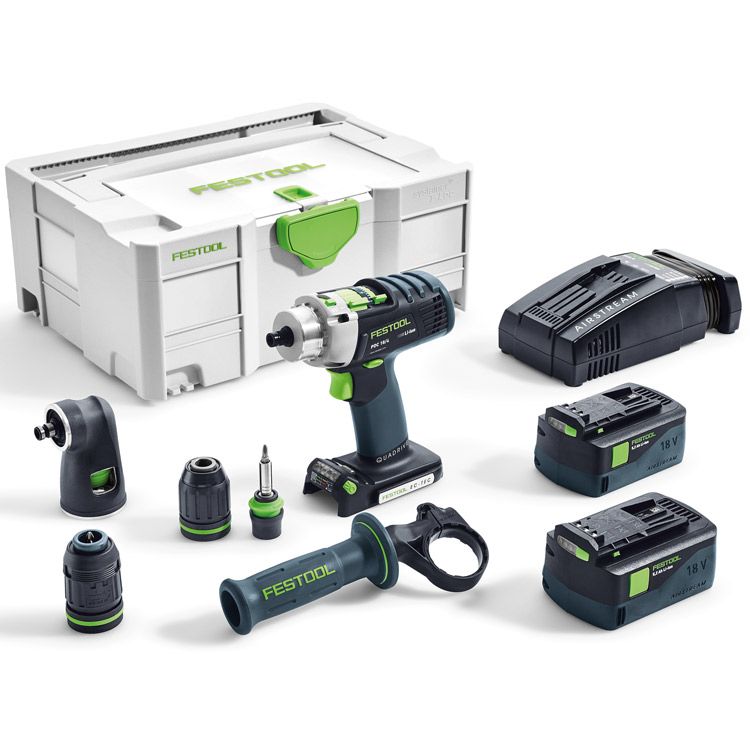 Акумулаторен ударен винтоверт QUADRIVE, PDC 18/4 Li 5.2-Set XL